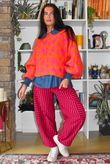 Big Softie Leopard Roo Knit Aperol & Hot Pink